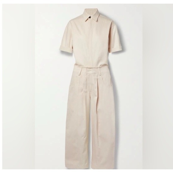 Rivet Utility‎ Jumpsuit Coveralls Size X-Small Ivory New Yorker Short Sleeve - Picture 2 of 12